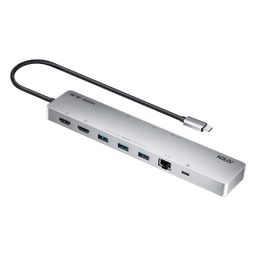 Dock Multipuerto USB-C | 11 en 1 | 8K Single o Dual 4K | PD 100W | USB 3.2 Gen 1 | Ethernet Gigabit | SD MicroSD | Aluminio