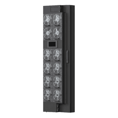 Enfriador de Puerta Trasera para Rack 42U / 800W Agua Refrigerada / 12 Ventiladores DC Hot-Swap / Ethernet SNMP Modbus / Hoffman RackChiller RDHX PRO