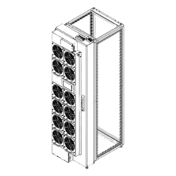 Enfriador de Puerta Trasera para Rack 42U / 800W Agua Refrigerada / 12 Ventiladores DC Hot-Swap / Ethernet SNMP Modbus / Hoffman RackChiller RDHX PRO