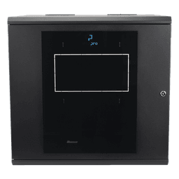 Gabinete Abatible de Pared (Con Marco Trasero) con Rack 19" de 12 Unidades. Ventana de Cristal Templado.
