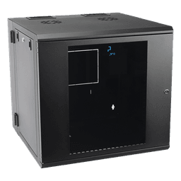 Gabinete Abatible de Pared (Con Marco Trasero) con Rack 19" de 12 Unidades. Ventana de Cristal Templado.