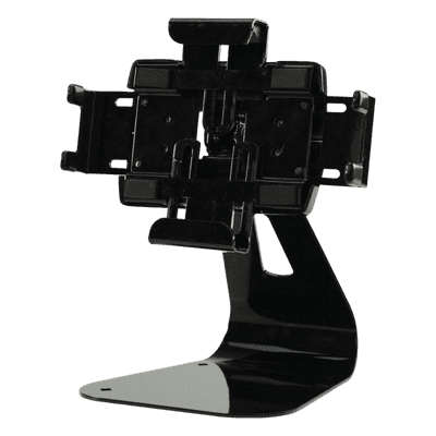 Soporte de Mesa para Tabletas / Ajuste Universal Altura-Ancho / Inclinación ±30° / Rotación 360° / Capacidad 5 lb (2.27 kg) / Versión Seguridad Antirrobo / Gestión de Cables