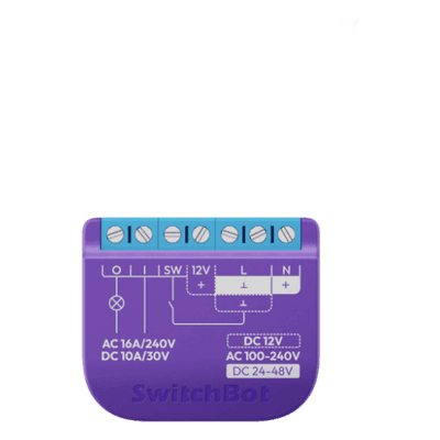 Relay Switch Inteligente Garaje / WiFi + BLE / Control Remoto App / Compatible Matter / Entrada 12-48V CC / Salida 30V 10A / 42 x 36 x 16 mm (1.7 x 1.4 x 0.6 in)