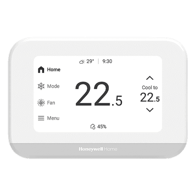 Termostato inteligente con pantalla táctil de 4.3 pulgadas, sensor de humedad, hasta 3H/2C bomba de calor, Wi-Fi, Bluetooth y Matter, color blanco