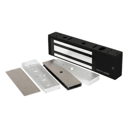 Kit Para Control de Acceso Incluye Chapa Magnética de 1200 Lbs Color Negro / Montaje En "U" Para Puerta de Cristal /  Uso Interior / Certificación UL / Diseño Elegante