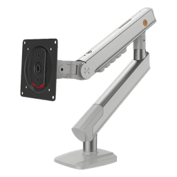 Brazo Ergonómico para Monitor A5-XS / Soporte 17\" a 32\" / VESA 75x75 y 100x100 mm / Carga 2-7 kg (4.4-15.4 lbs) / Ajuste de Tensión / Rotación ±90° / Color Blanco / Instalación Abrazadera o Pasacables