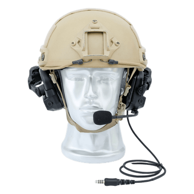 Auriculares Tácticos de Comunicación / Protección Auditiva 30 dB / Talk-Through / Autonomía 180 h / IP65 / Micrófono Boom Cancelación Ruido / Quick-Release