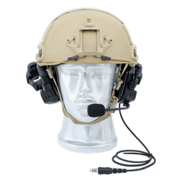 Auriculares Tácticos de Comunicación / Protección Auditiva 30 dB / Talk-Through / Autonomía 180 h / IP65 / Micrófono Boom Cancelación Ruido / Quick-Release