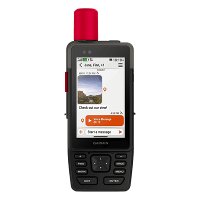 GPS Táctico Multifuncional / Pantalla TFT Transflectiva 3.5" / Multibanda / GPS+Galileo+BeiDou+QZSS+IRNSS / Cámaras Frontal 5MP + Trasera 8MP / IP67 MIL-STD-810 / Batería 48h inReach / 64GB Memoria