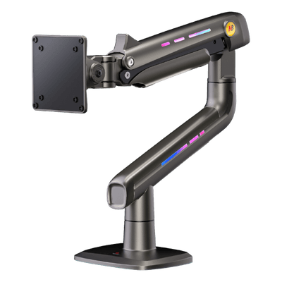 Soporte Mecánico Gaming NB F5 / Monitores de 32" a 60" / VESA 75x75 y 100x100 mm / Carga 2-20 kg (4.4-44 lbs) / Iluminación RGB / Sistema de Resorte de Alta Precisión
