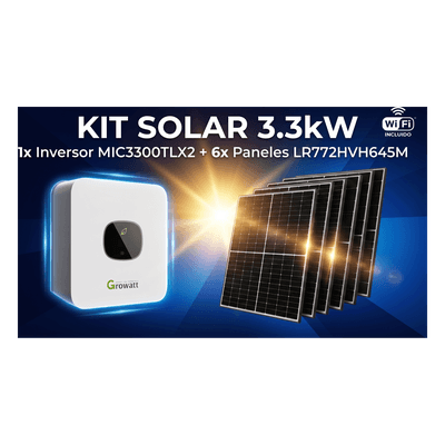 Kit Solar Interconexion  / 3kW  220Vca / Inversor GROWATT/ Montaje Incluido  