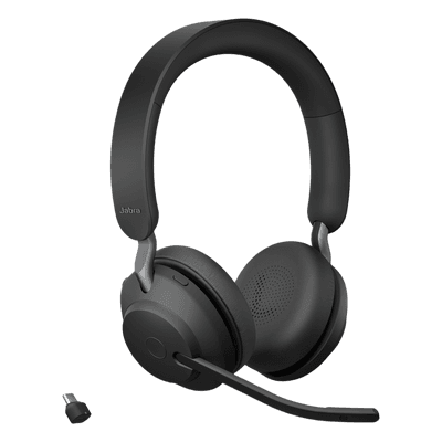 Jabra Evolve2 65, Auricular Stereo Versión MS / Dongle USB-C Link 380c / Cancelación de Ruido (26599-999-899)