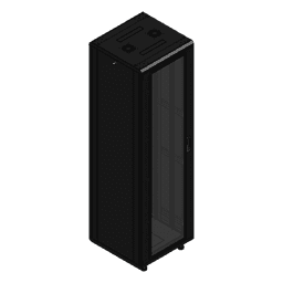 Gabinete Rack de Piso / 42U / 19 Pulgadas / Carga 1000 kg / Puerta Cristal Frontal / 600x605x1990 mm