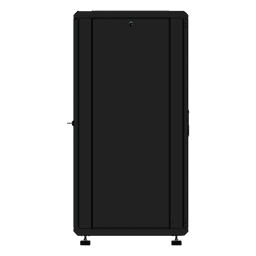 Gabinete Rackeable 19 Pulgadas / 24 Unidades / Piso / Puerta de Cristal / Acero Calibres 16-18-20 / Capacidad 750 Kg / Dimensiones 600x605x1190 mm (23.6x23.8x46.9 in) / Ventilación 120 mm, Niveladores Incluidos