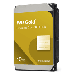Disco Duro Empresarial WD Gold / SATA 6 Gb/s / 10 TB / 7200 RPM / Tecnología HelioSeal / ArmorCache / 5 Años Garantía / 2.5M Horas MTBF
