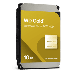Disco Duro Empresarial WD Gold / SATA 6 Gb/s / 10 TB / 7200 RPM / Tecnología HelioSeal / ArmorCache / 5 Años Garantía / 2.5M Horas MTBF