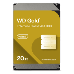 Disco Duro Empresarial WD Gold / SATA 6 Gb/s / 20 TB / 7200 RPM / Tecnología HelioSeal / ArmorCache / 5 Años Garantía / 2.5M Horas MTBF