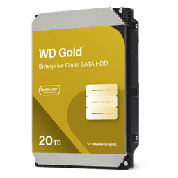 Disco Duro Empresarial WD Gold / SATA 6 Gb/s / 20 TB / 7200 RPM / Tecnología HelioSeal / ArmorCache / 5 Años Garantía / 2.5M Horas MTBF