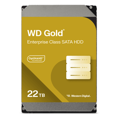 Disco Duro Empresarial WD Gold / SATA 6 Gb/s / 22 TB / 7200 RPM / Tecnología HelioSeal / ArmorCache / 5 Años Garantía / 2.5M Horas MTBF