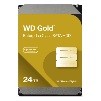 Disco Duro Empresarial WD Gold / SATA 6 Gb/s / 24 TB / 7200 RPM / Tecnología HelioSeal / ArmorCache / 5 Años Garantía / 2.5M Horas MTBF