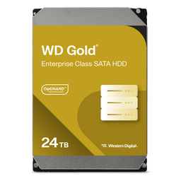 Disco Duro Empresarial WD Gold / SATA 6 Gb/s / 24 TB / 7200 RPM / Tecnología HelioSeal / ArmorCache / 5 Años Garantía / 2.5M Horas MTBF