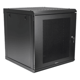 Gabinete de Pared / 12U Rack 19 in / Profundidad 636 mm (2.09 ft) / Carga 100 kg / Puerta Perforada / Laterales Desmontables