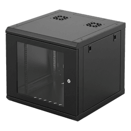 Gabinete de Pared / 6U Rack 19 in / Profundidad 635 mm (2.08 ft) / Cristal Templado / Carga 100 kg / Acero Reforzado