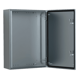 Gabinete Industrial IP66 / Acero Inoxidable 304L / 800x800x300 mm / Cerradura Doble / Puerta 130° / Placa Montaje 2 mm