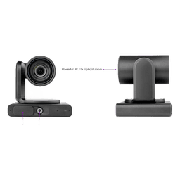Cámara PTZ 4K Dual | Microsoft Teams Certified | 12x Zoom Óptico + Lente Panorámico 119° | Triple Micrófono Array | AI Auto-Framing | Speaker Tracking | Smart Gallery | PoE+ | USB 3.0
