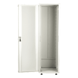 Gabinete Rack 42 Unidades / Piso 19 Pulgadas / Puerta Cristal Templado / Capacidad Carga 1000 Kg / Acero Calibres 16-18-20 / Ventilación Superior / Cerradura Seguridad, Niveladores Incluidos