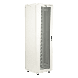 Gabinete Rack 42 Unidades / Piso 19 Pulgadas / Puerta Cristal Templado / Capacidad Carga 1000 Kg / Acero Calibres 16-18-20 / Ventilación Superior / Cerradura Seguridad, Niveladores Incluidos