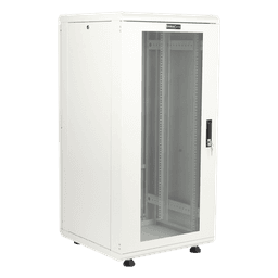 Gabinete Rack de Piso / 24U / 19 Pulgadas / Vidrio con Cerradura / Carga 750 kg / 600x605x1190 mm (23.6x23.8x46.9 in) / Acero Calibres 16-18-20