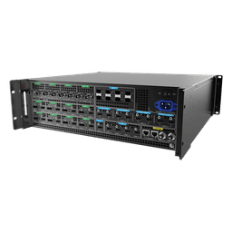 Switcher de Presentación 4K / Hasta 12 Capas DL (2 MAIN + 10 PIP) / 10G Fibra Óptica 10 km / HDMI 2.0 DP 1.2 12G-SDI / Modos Duales Switcher y PGM / Dante Audio 32x32 / Multiviewer Dedicado / Backup Automático
