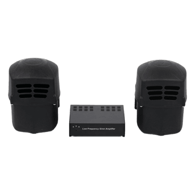 Sirena de Baja Frecuencia / Dual 8 ohms y 16 ohms / Amplificación 2 × 50 W / DC 12V/24V / 180-500 Hz