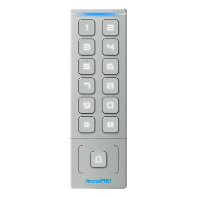 Teclado Autónomo de Acceso / 1000 Tarjetas y PIN / IP65 / Lector EM 3 cm (1.18 in) / Salida Wiegand 26/34 / -40°C a 65°C