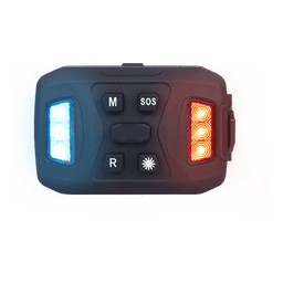 Luz Auxiliar Recargable, 26 LEDs, Rojo/Azul/Blanco, Incluye Clip y Base Magnética 