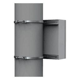Kit de Fijación para Postes / Enclosure Pole Fixation / Acero Galvanizado / Carga Máxima 900 N / Diámetro Poste 80-250 mm (3.15-9.84 in) / 2 Perfiles + Accesorios