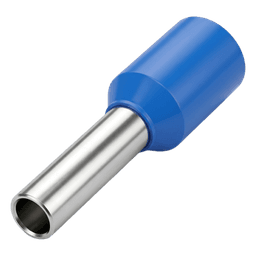 Conector Ferrule / 14 AWG / 2.5 mm² / Latón Estañado / Aislamiento PVC / Punta 8 mm / 25 Piezas