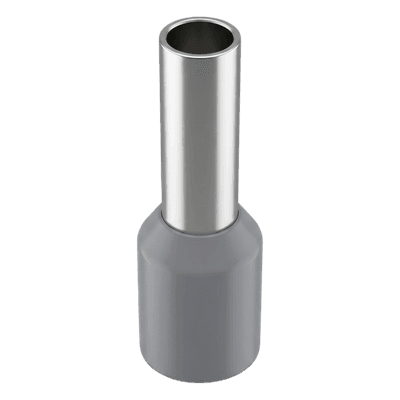 Conector Ferrule / 12 AWG / 4 mm² / Punta 9 mm / Longitud Total 16.5 mm / PVC Gris / 25 Piezas