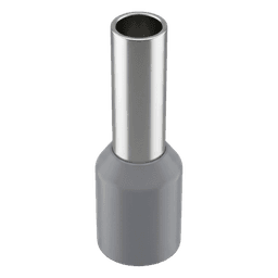 Conector Ferrule / 12 AWG / 4 mm² / Punta 9 mm / Longitud Total 16.5 mm / PVC Gris / 25 Piezas