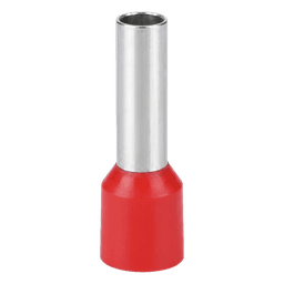 Conector Ferrule / 6 AWG (10 mm²) / Conductor Latón Estañado / Aislamiento PVC Rojo / 25 Piezas