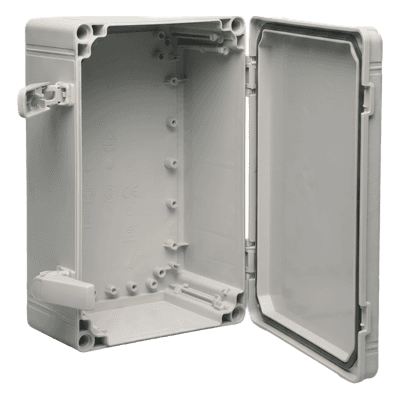 Gabinete QLine I Tipo 4X / 600 x 400 x 180 mm (23.62 x 15.75 x 7.09 in) / ABS / IP66 / Tapa Opaca con Tornillos / Montaje 580 x 380 mm / Gris RAL 7035