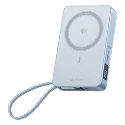 Banco de Energía Magnético Inalámbrico / 10000 mAh 36 Wh / Carga Rápida 30 W PD3.0/PPS/UFCS / Qi 2.2 25 W MPP / Cable USB-C Integrado 60 W / 254 g