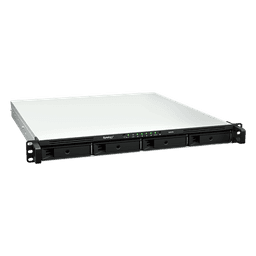 NAS Rackmount 4 Bahías / 1U 44 mm (1.73 in) / AMD Ryzen V1500B 4 Núcleos 2.2 GHz / 4GB DDR4 ECC SODIMM / 4x 1GbE RJ45 / PCIe 3.0 x8 / Escalable a 8 Bahías con RX426 / DSM / Storage Tiering