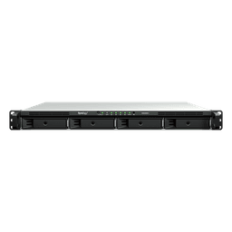 Servidor NAS Rackmount / 4 Bahías Hot-Swappable 1U / 2000/1300 MB/s Lectura/Escritura / 4 Puertos 1GbE RJ45 / PCIe 3.0 x8 / Dual Power Supply Redundante / DSM / Almacenamiento Empresarial