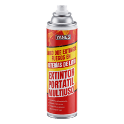 Extintor Portátil en Aerosol / Fuegos Clase A, K y Li / Fuego de baterías de iones de litio