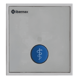 Módulo de Botón para Empotrar / 1 Tecla Iluminada con Realimentación Táctil y Audible / Lector RFID 125KHz Integrado / Comunicación RS485 / Señalización Luminosa de Estado de Alarma y Presencia Médic