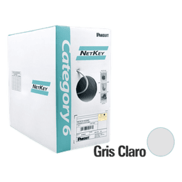 Bobina de Cable UTP de 305 Metros (1000 Pies) de Cobre, NetKey, Gris Claro, Categoría 6 (24 AWG), 1000Mbps, Riser (CMR), de 4 Pares