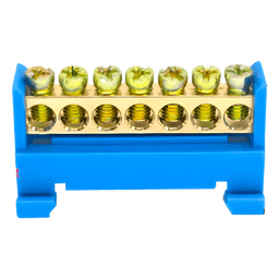 Terminal de Cableado Tipo Riel / 7 Orificios / Tornillos M5 / PP Retardante a la Flama / Cable 6 mm² / 50 A / 750 V CA