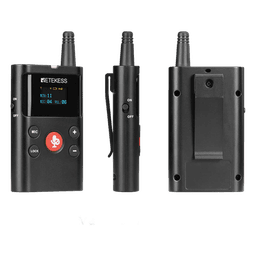 Intercomunicador Inalámbrico / Transmisor y Receptor / 12 Canales / 823-865 MHz / Alcance 280 m (918.6 ft) / Pantalla OLED / Batería 2500 mAh / Carga Tipo-C